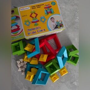 Tsomtto Montessori Toys Toddlers Activities Stacking Building Blocks STEM